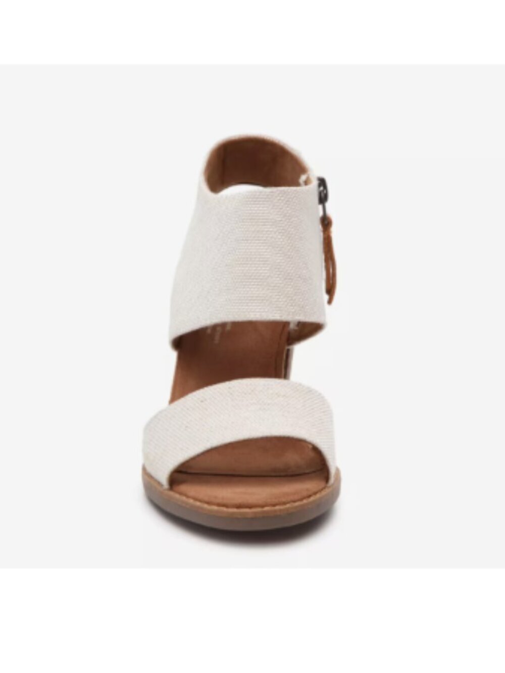 TOMS Majorca Sandal Cream Linen Block Heel Sandals size 8.5 NWT - Picture 6 of 12